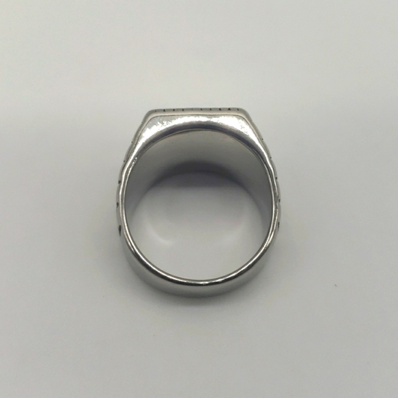 2016- Aqua Cubic Zirconia Handmade Men's Ring Size 13 1/2 NWT - Picture 5 of 8